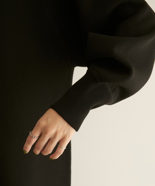 SALON adam et rope'（サロン アダム エ ロペ）の「ヘムフレア―ニットマーメイドワンピース（ワンピース・レディース・ブラック/ホワイト・FREE）」の12枚目の写真