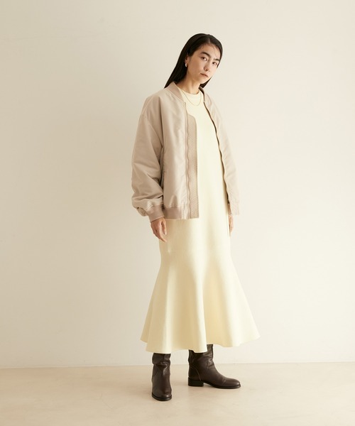 SALON adam et rope'（サロン アダム エ ロペ）の「ヘムフレア―ニットマーメイドワンピース（ワンピース・レディース・ブラック/ホワイト・FREE）」の17枚目の写真