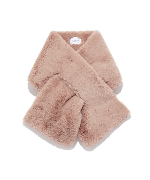 emmi（エミ）の「【emmi atelier】ecoファービッグストール（マフラー・レディース・グレー/ベージュ・FREE）」の8枚目の写真