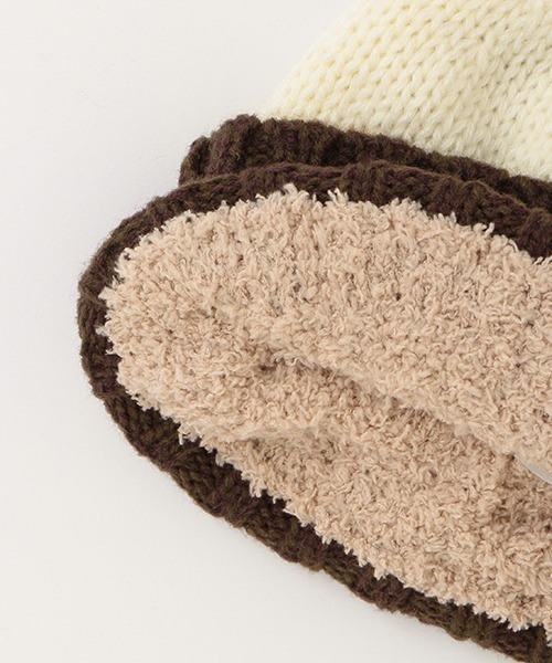 kladskap（クレードスコープ）の「配色ニット帽（ニットキャップ/ビーニー・キッズ・ダークブラウン/モスグリーン・M/L）」の7枚目の写真