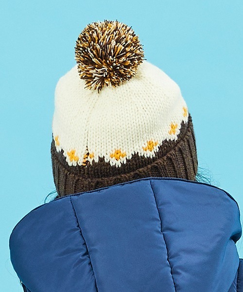 kladskap（クレードスコープ）の「配色ニット帽（ニットキャップ/ビーニー・キッズ・ダークブラウン/モスグリーン・M/L）」の11枚目の写真