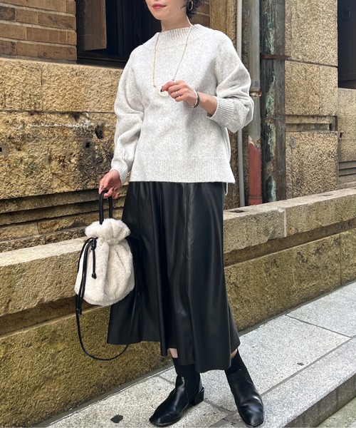 Chez toi(シェトワ)の「MIX糸ラグラン切替袖ボリュームプルオーバー(ニット/セーター・レディース・インディゴブルー/パープル/アイボリー/ライトグレー・FREE)」の17枚目の写真