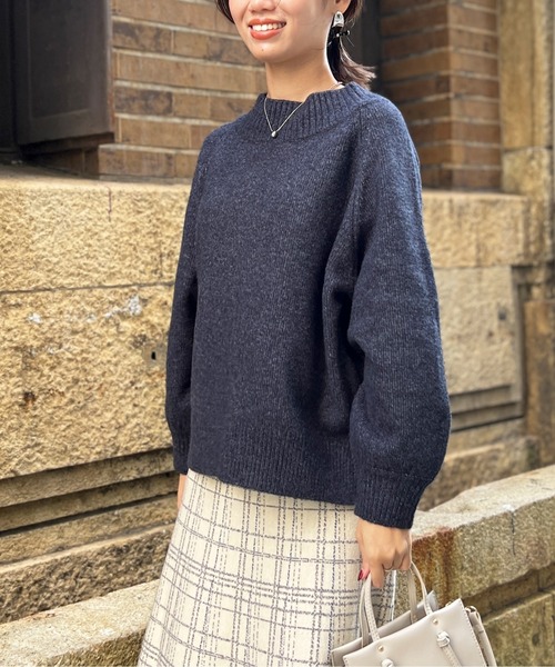 Chez toi(シェトワ)の「MIX糸ラグラン切替袖ボリュームプルオーバー(ニット/セーター・レディース・インディゴブルー/パープル/アイボリー/ライトグレー・FREE)」の22枚目の写真