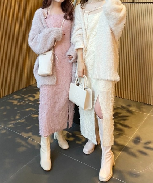 one after another NICE CLAUP（ワンアフターアナザーナイスクラップ）の「【新色追加】Iラインスリットキャミワンピース（ワンピース・レディース・ブラウン系その他/アイボリー/ピンク/ブラック・SMALL/MEDIUM）」の11枚目の写真