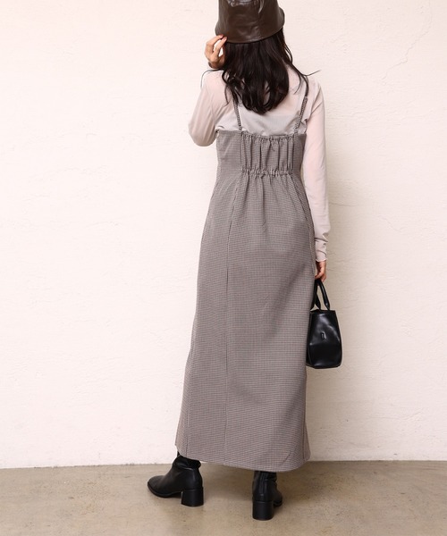 one after another NICE CLAUP（ワンアフターアナザーナイスクラップ）の「【新色追加】Iラインスリットキャミワンピース（ワンピース・レディース・ブラウン系その他/アイボリー/ピンク/ブラック・SMALL/MEDIUM）」の16枚目の写真