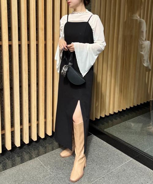 one after another NICE CLAUP（ワンアフターアナザーナイスクラップ）の「【新色追加】Iラインスリットキャミワンピース（ワンピース・レディース・ブラウン系その他/アイボリー/ピンク/ブラック・SMALL/MEDIUM）」の17枚目の写真