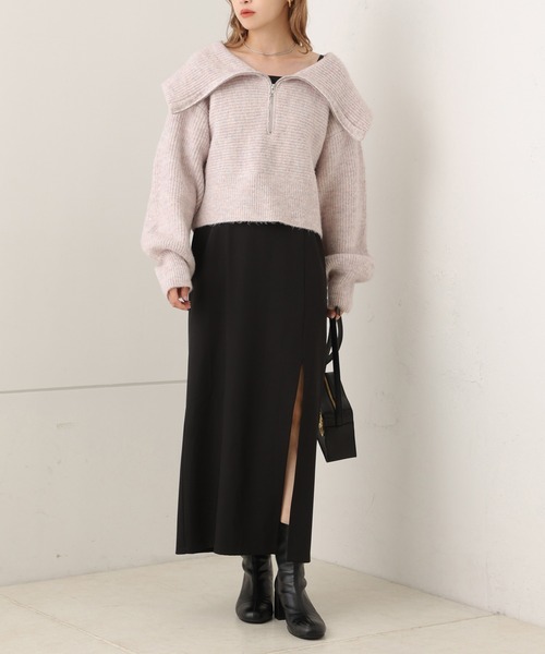 one after another NICE CLAUP（ワンアフターアナザーナイスクラップ）の「【新色追加】Iラインスリットキャミワンピース（ワンピース・レディース・ブラウン系その他/アイボリー/ピンク/ブラック・SMALL/MEDIUM）」の21枚目の写真