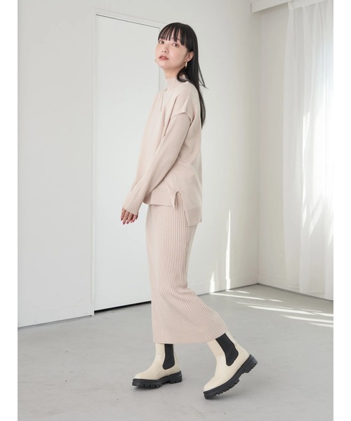 earth music&ecology(アースミュージックアンドエコロジー)の「SET2点レイヤードニットワンピース(ワンピース・レディース・ブラック/ライトベージュ/ピンク・FREE)」の16枚目の写真