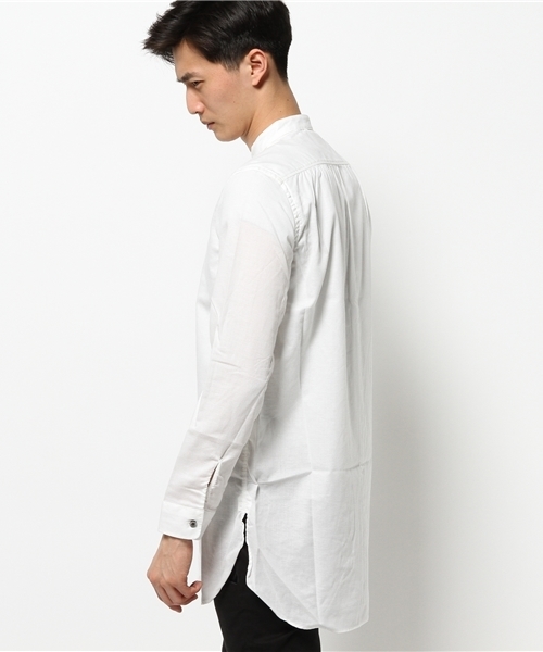 ABAHOUSE（アバハウス）の「リネン混バンドカラーシャツ（シャツ/ブラウス・メンズ・ホワイト/サックスブルー・2/3）」の4枚目の写真