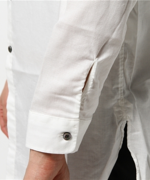 ABAHOUSE（アバハウス）の「リネン混バンドカラーシャツ（シャツ/ブラウス・メンズ・ホワイト/サックスブルー・2/3）」の7枚目の写真