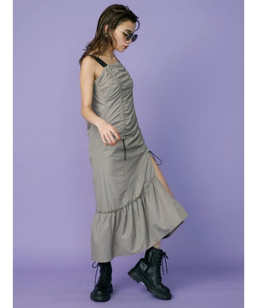 EVRIS（エヴリス）の「ドロストデザインワンピース（ワンピース・レディース・グレー/ブラック/ブルー/カーキ・FREE）」の16枚目の写真