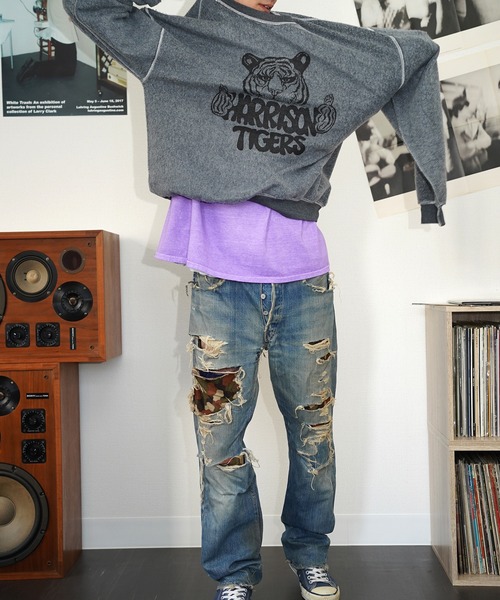 TOWNCRAFT（タウンクラフト）の「TOWNCRAFT / タウンクラフト PIGMENT LS TEE ヴィンテージ加工 長袖Tシャツ（Tシャツ/カットソー・メンズ・ライトグリーン/スモークピンク/ネイビー/ライトパープル/ブルーグレー/ベージュ/グリーン/ブラック/パープル・XX-LARGE/LARGE/X-LARGE/MEDIUM）」の8枚目の写真