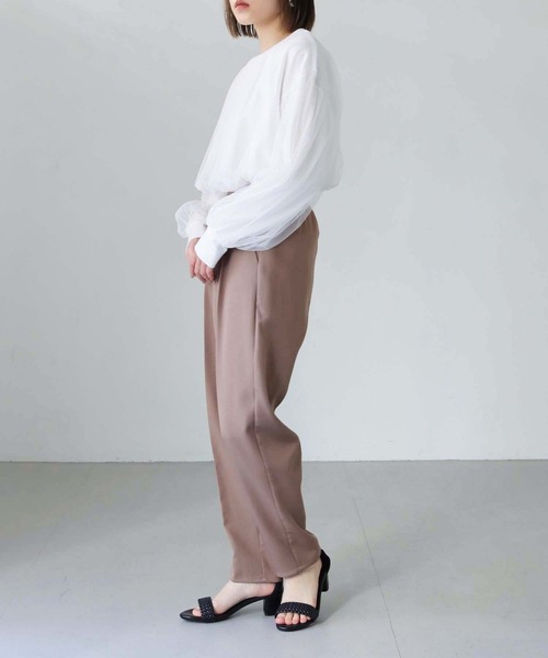 vingtrois(バントロア)の「【vingtrois】チュールレイヤードトップス(Tシャツ/カットソー・レディース・ベージュ/オフホワイト/チャコールグレー/ブラック・M)」の11枚目の写真