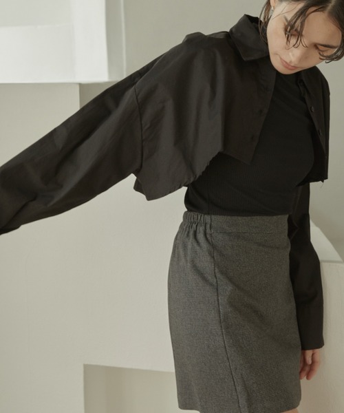 ACYM（アシーム）の「Curve line mini シャツ（シャツ/ブラウス・レディース・ブラック/ホワイト・FREE）」の14枚目の写真