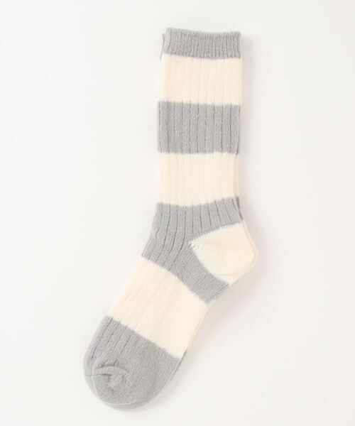 Fun & Daily（ファンアンドデイリー）の「F&D : ボーダーニットソックス（ソックス/靴下・レディース・ブラック/グレー/グリーン/パープル・FREE）」の9枚目の写真