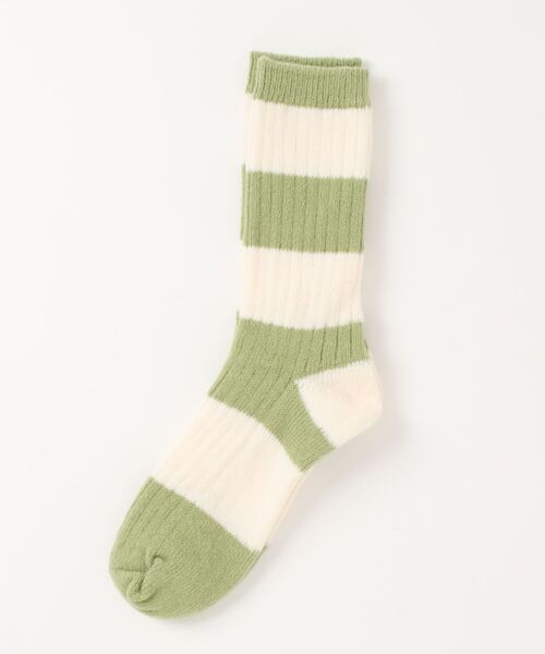 Fun & Daily（ファンアンドデイリー）の「F&D : ボーダーニットソックス（ソックス/靴下・レディース・ブラック/グレー/グリーン/パープル・FREE）」の5枚目の写真