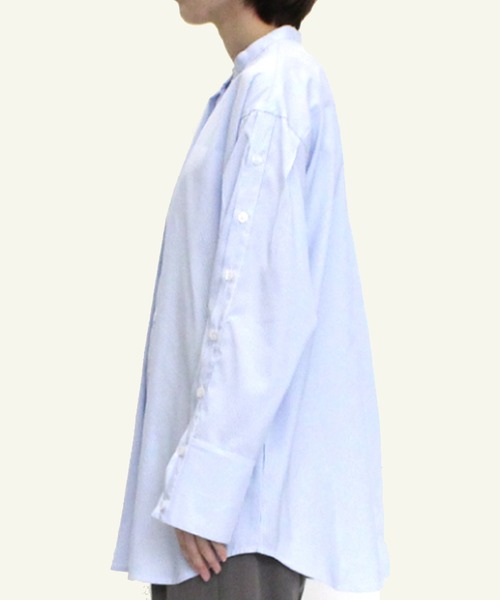 STYLEBLOCK(スタイルブロック)の「先染めストライプオープンスリーブブラウス(シャツ/ブラウス・レディース・ベージュ/ライトブルー/ピンク/ブラック/グリーン/ホワイト系その他・M)」の10枚目の写真
