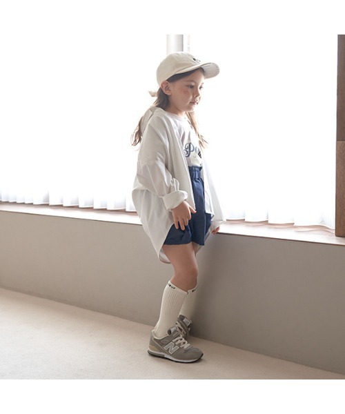 Lycee mine（リセマイン）の「チェリー刺しゅうストライプオーバーシャツ（シャツ/ブラウス・キッズ・ベージュ/ラベンダー/ミント/ネイビー・110cm/130cm/140cm/100cm/120cm/150cm）」の13枚目の写真