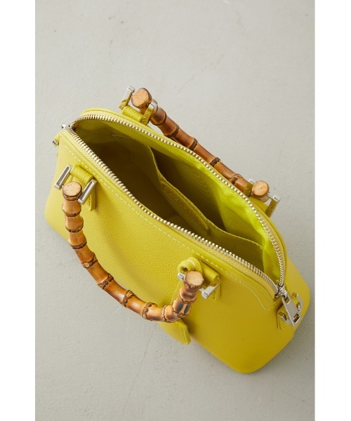 AZUL by moussy（アズールバイマウジー）の「BAMBOO HANDLE HAND BAG/バンブーハンドルハンドバッグ（ハンドバッグ・レディース・ブラック/アイボリー/ライム・FREE）」の15枚目の写真