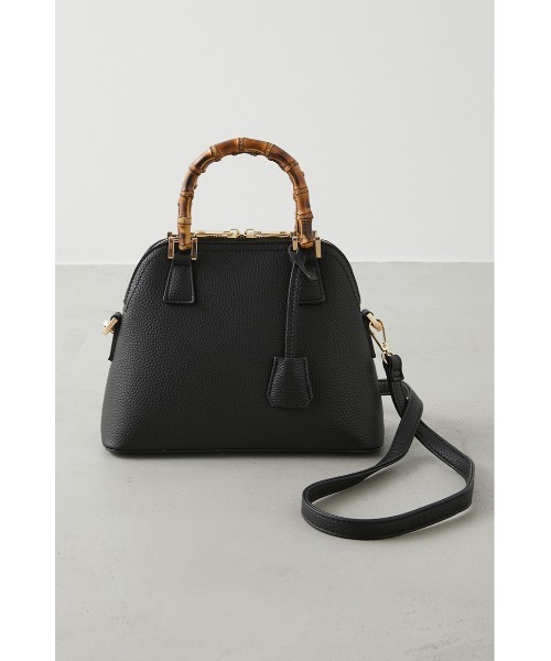 AZUL by moussy（アズールバイマウジー）の「BAMBOO HANDLE HAND BAG/バンブーハンドルハンドバッグ（ハンドバッグ・レディース・ブラック/アイボリー/ライム・FREE）」の10枚目の写真