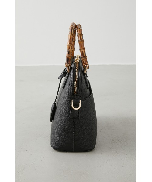 AZUL by moussy（アズールバイマウジー）の「BAMBOO HANDLE HAND BAG/バンブーハンドルハンドバッグ（ハンドバッグ・レディース・ブラック/アイボリー/ライム・FREE）」の17枚目の写真