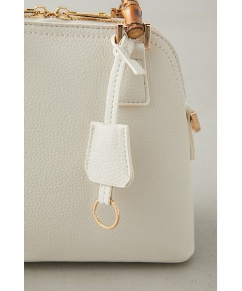 AZUL by moussy（アズールバイマウジー）の「BAMBOO HANDLE HAND BAG/バンブーハンドルハンドバッグ（ハンドバッグ・レディース・ブラック/アイボリー/ライム・FREE）」の16枚目の写真