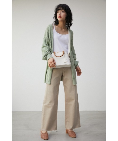 AZUL by moussy（アズールバイマウジー）の「BAMBOO HANDLE HAND BAG/バンブーハンドルハンドバッグ（ハンドバッグ・レディース・ブラック/アイボリー/ライム・FREE）」の6枚目の写真