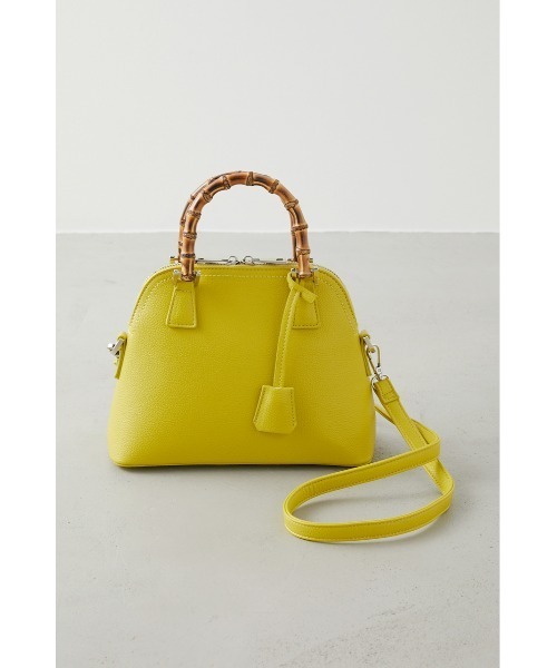 AZUL by moussy（アズールバイマウジー）の「BAMBOO HANDLE HAND BAG/バンブーハンドルハンドバッグ（ハンドバッグ・レディース・ブラック/アイボリー/ライム・FREE）」の18枚目の写真
