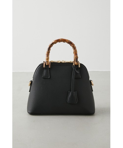 AZUL by moussy（アズールバイマウジー）の「BAMBOO HANDLE HAND BAG/バンブーハンドルハンドバッグ（ハンドバッグ・レディース・ブラック/アイボリー/ライム・FREE）」の4枚目の写真