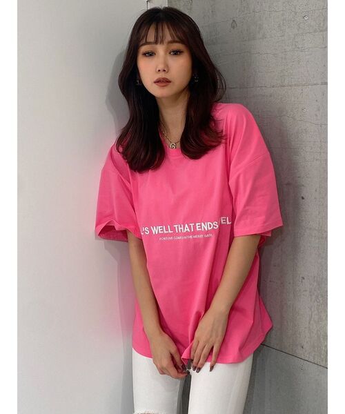 GYDA（ジェイダ）の「BACK GY PEACE BIG Tシャツ（Tシャツ/カットソー・レディース・ブラック/オフホワイト/ピンク・FREE）」の2枚目の写真