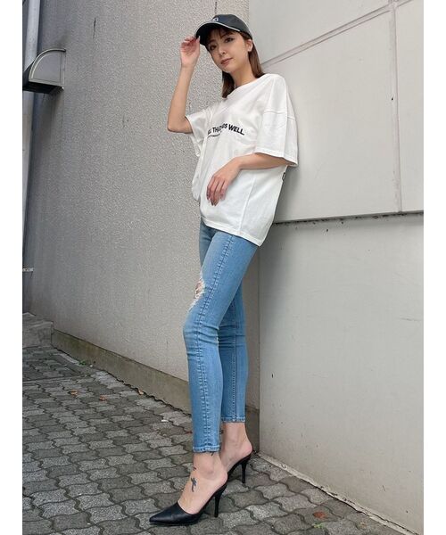 GYDA（ジェイダ）の「BACK GY PEACE BIG Tシャツ（Tシャツ/カットソー・レディース・ブラック/オフホワイト/ピンク・FREE）」の17枚目の写真