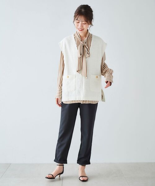 le.coeur blanc(ルクールブラン)の「ツイストヘムイージーテーパードパンツ(その他パンツ・レディース・ブラック/モカ/イエロー・38/36)」の14枚目の写真
