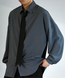 Starting Over | ポリストレッチネクタイ付きビッグシルエットシャツ/レディース メンズ(シャツ/ブラウス)