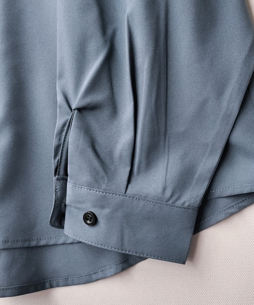 Starting Over（スターティングオーバー）の「ポリストレッチネクタイ付きビッグシルエットシャツ/レディース メンズ（シャツ/ブラウス・メンズ・ホワイト/ブラック/グレー・M/L/XL）」の7枚目の写真