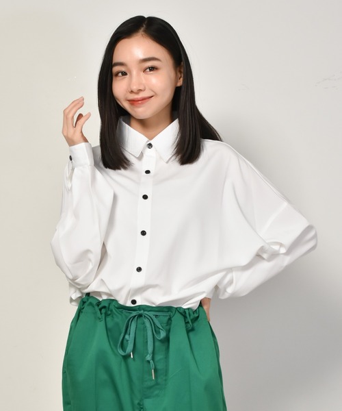 Starting Over（スターティングオーバー）の「ポリストレッチネクタイ付きビッグシルエットシャツ/レディース メンズ（シャツ/ブラウス・メンズ・ホワイト/ブラック/グレー・M/L/XL）」の10枚目の写真