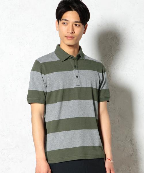 green label relaxing（グリーンレーベルリラクシング）の「US/C WIDE/BOR ポロシャツ S/S◆（ポロシャツ・メンズ・ネイビー/オリーブ/グレー・LARGE/X-LARGE/MEDIUM/SMALL）」の3枚目の写真
