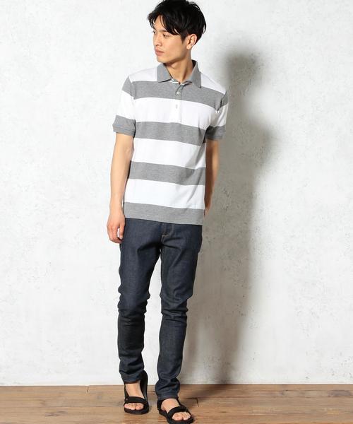 green label relaxing（グリーンレーベルリラクシング）の「US/C WIDE/BOR ポロシャツ S/S◆（ポロシャツ・メンズ・ネイビー/オリーブ/グレー・LARGE/X-LARGE/MEDIUM/SMALL）」の13枚目の写真