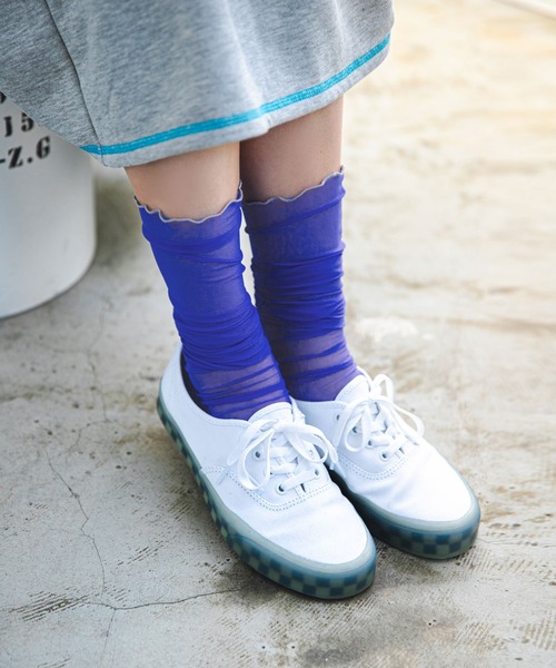 bohmal（ボマール）の「シアーカラフルソックス（ソックス/靴下・レディース・ブラック/ピンク/ライム/ブルー/アイボリー・FREE）」の4枚目の写真