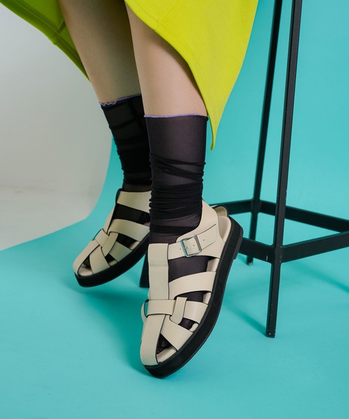 bohmal（ボマール）の「シアーカラフルソックス（ソックス/靴下・レディース・ブラック/ピンク/ライム/ブルー/アイボリー・FREE）」の3枚目の写真