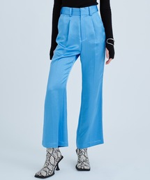 【STUDIOUS/ステュディオス】リンクルサテンセミフレアーパンツ