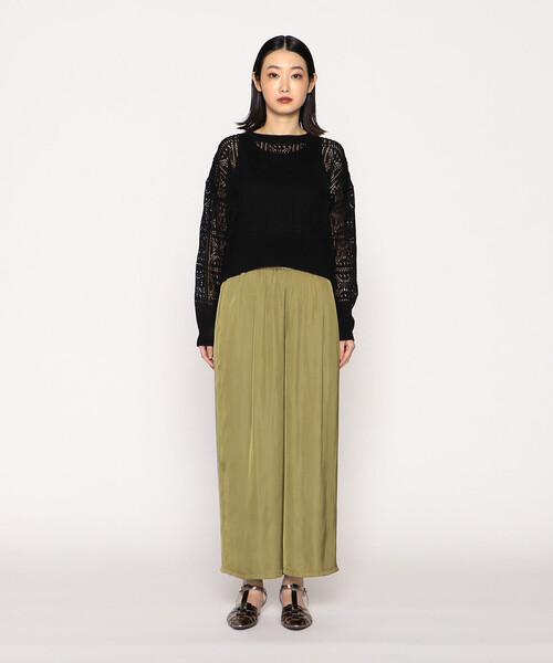 COMME CA ISM（コムサイズム）の「サテン　ワイドパンツ（その他パンツ・レディース・イエロー×グリーン/ブラウン・SMALL/LARGE/MEDIUM）」の8枚目の写真