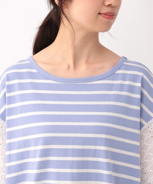 チチカカ(チチカカ)の「レースxボーダープルオーバー【大きいサイズ】(Tシャツ/カットソー・レディース・ブラック/パープル/オレンジ・3L)」の16枚目の写真