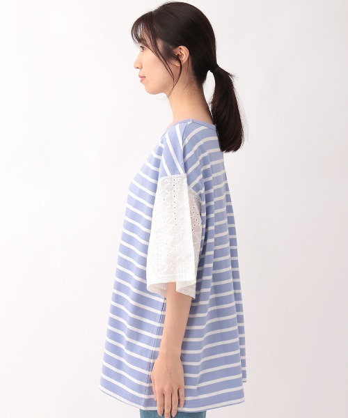 チチカカ(チチカカ)の「レースxボーダープルオーバー【大きいサイズ】(Tシャツ/カットソー・レディース・ブラック/パープル/オレンジ・3L)」の19枚目の写真
