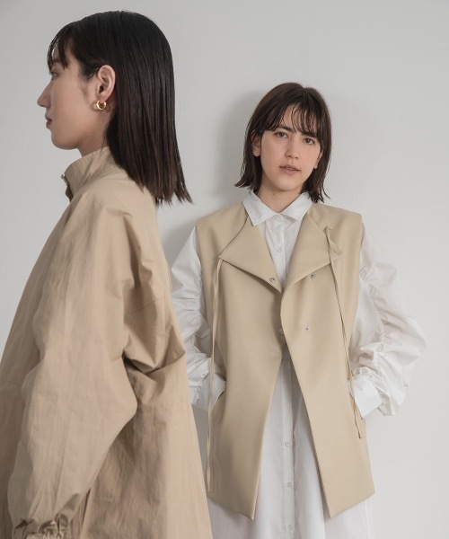 lawgy（ラウジー）の「ribbon design leather vest（ベスト・レディース・ブラウン/ベージュ・FREE）」の6枚目の写真