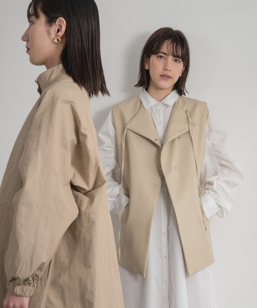 lawgy（ラウジー）の「ribbon design leather vest（ベスト・レディース・ブラウン/ベージュ・FREE）」の12枚目の写真