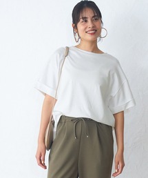 袖ロールアップTシャツ