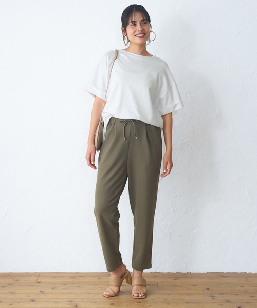 coca(coca)(コカ)の「袖ロールアップTシャツ(Tシャツ/カットソー・レディース・ライトピンク/ブラック/グレイッシュベージュ/ホワイト・M/L)」の5枚目の写真