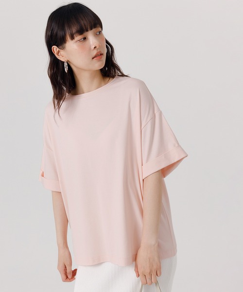 coca(coca)(コカ)の「袖ロールアップTシャツ(Tシャツ/カットソー・レディース・ライトピンク/ブラック/グレイッシュベージュ/ホワイト・M/L)」の12枚目の写真