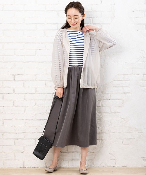 ブラウス シャツ 「大きいサイズ」 9号・15号(M・3L) シアーオーガンジーブラウスブルゾン レディース セール】【大きいサイズ】 9号・15号(M・3L) シアーオーガンジー