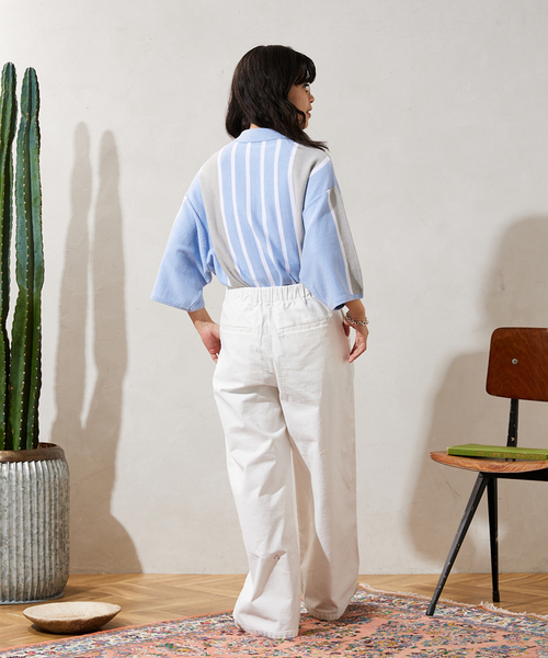 JOURNAL STANDARD relume（ジャーナルスタンダード　レリューム）の「CALIFORNIA STRIPE ニットポロシャツ（ポロシャツ・メンズ・サックスブルー/ブラック/ボルドー・MEDIUM/LARGE）」の17枚目の写真